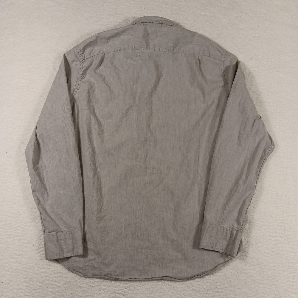 J Crew Shirt Mens Large Gray Chambray Long Sleeve Button Down Office Preppy - Picture 8 of 12